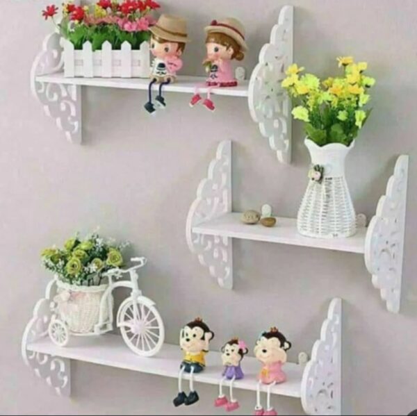 Wall Shelves – 3-Piece Set (Cloud or Carved Design) - Image 3