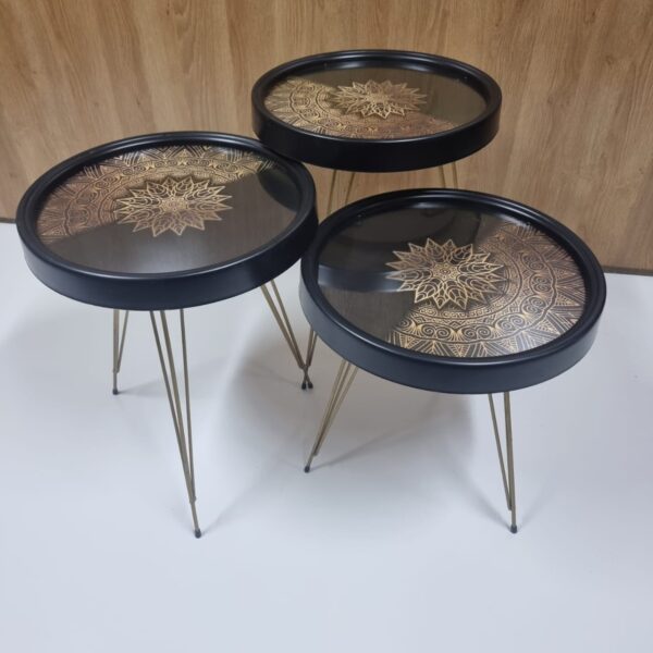 Milano 3D – 3 Side Tables Set with Metal Legs - Image 3