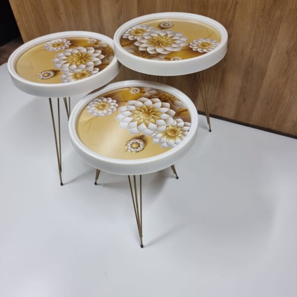 Milano 3D – 3 Side Tables Set with Metal Legs - Image 4