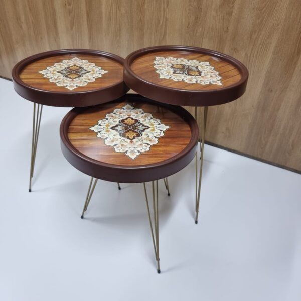 Milano 3D – 3 Side Tables Set with Metal Legs - Image 7