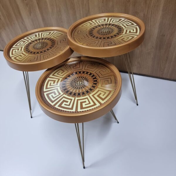 Milano 3D – 3 Side Tables Set with Metal Legs - Image 8