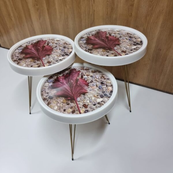 Milano 3D – 3 Side Tables Set with Metal Legs - Image 9