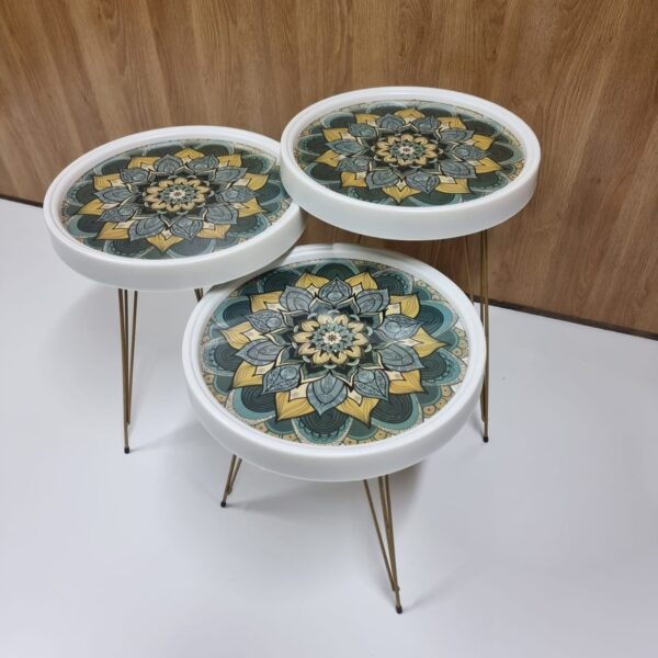 Milano 3D – 3 Side Tables Set with Metal Legs - Image 10
