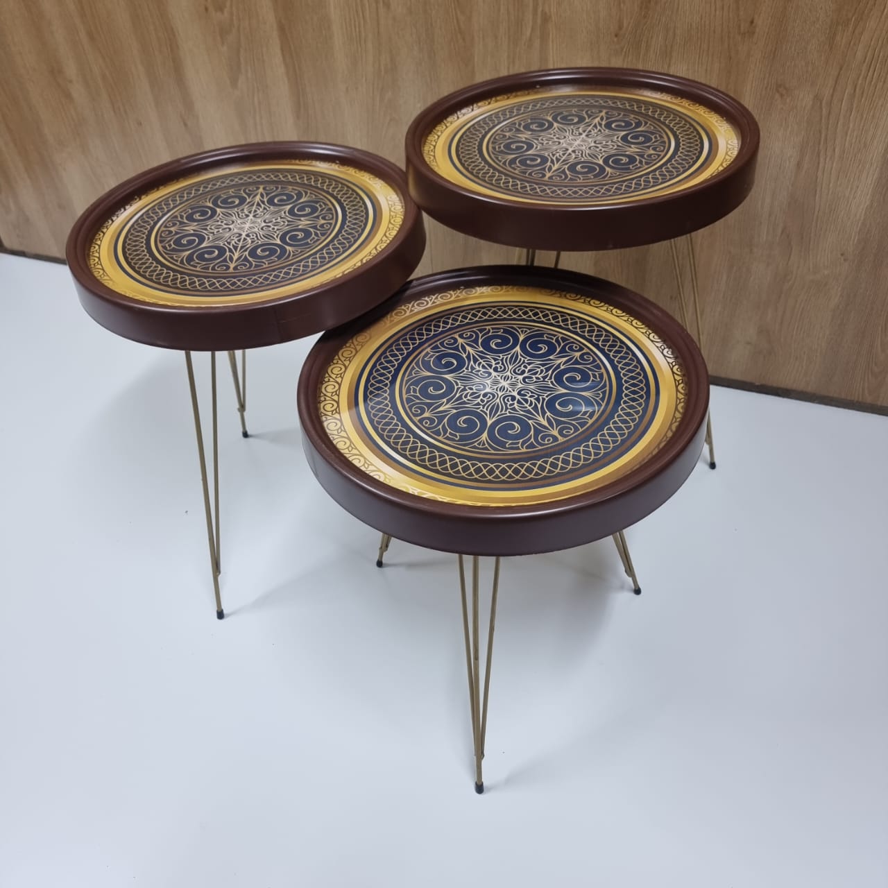 Milano 3D – 3 Side Tables Set with Metal Legs