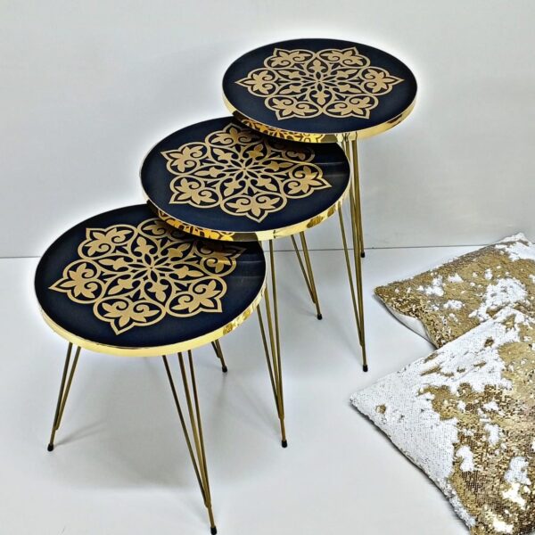 Milano Round – 3-Piece Nesting Round Table Set with Metal Legs - Image 14