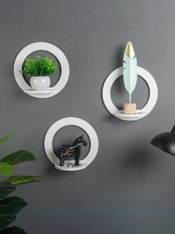 Wall Decorative Shelf Set – Round or Hexagon Shape - Image 3