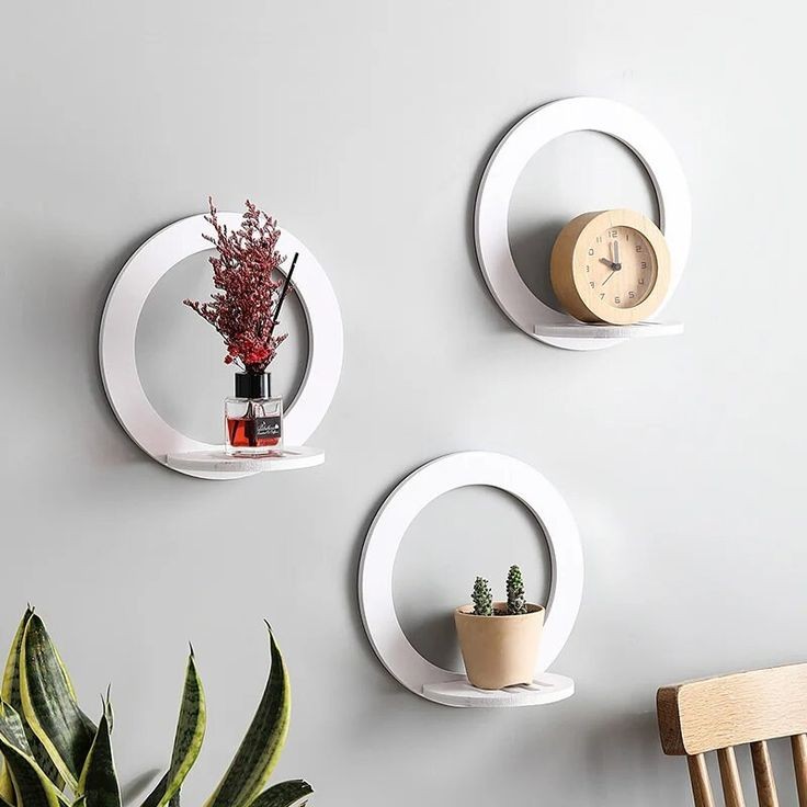 Wall Decorative Shelf Set – Round or Hexagon Shape