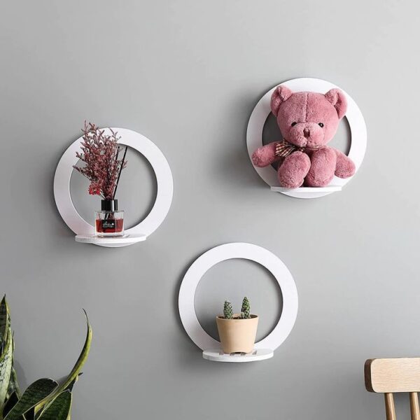 Wall Decorative Shelf Set – Round or Hexagon Shape - Image 2