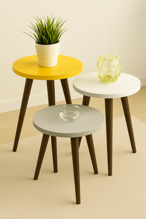 Marno flower\colored – 3 Side Tables Set - Image 2