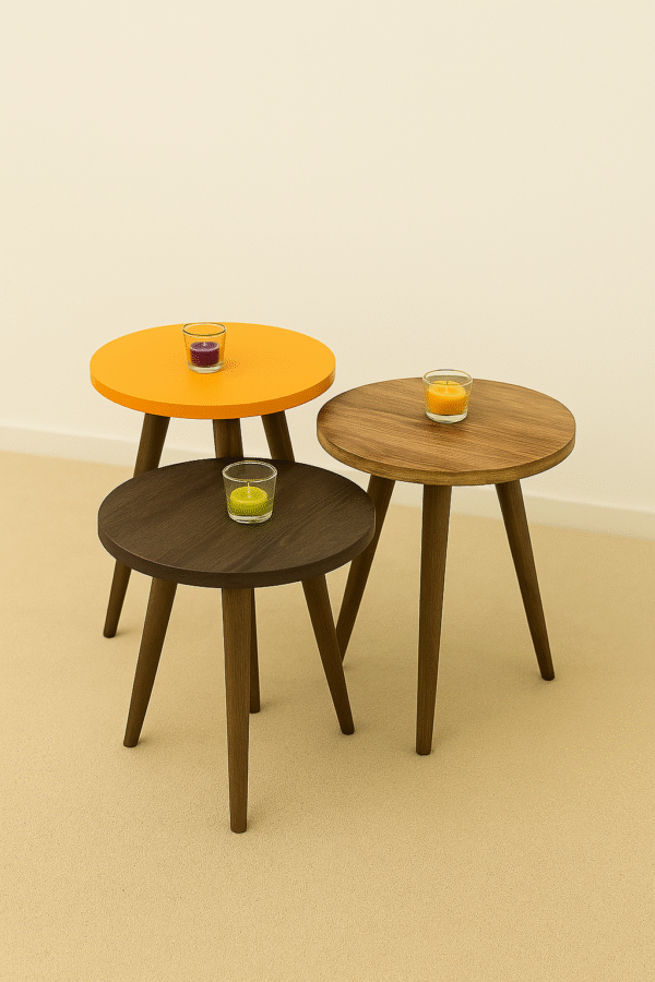 Marno flower\colored – 3 Side Tables Set - Image 4