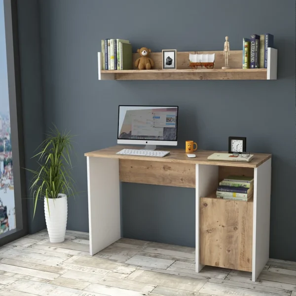 Desk & Wall Shelf Set