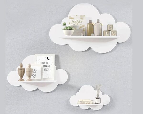 Wall Shelves – 3-Piece Set (Cloud or Carved Design) - Image 2