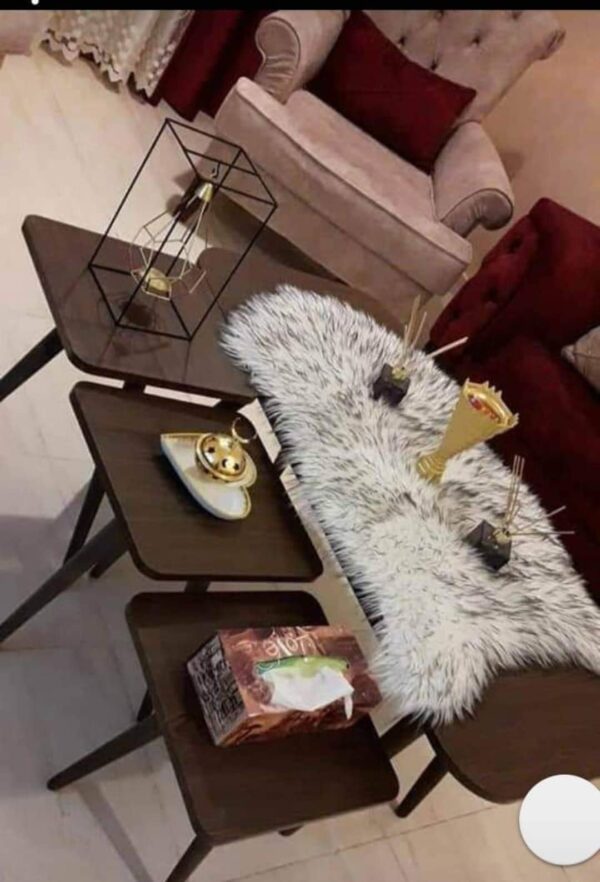 Marno – Rectangular Coffee Table Set with 3 Square Side Tables - Image 2