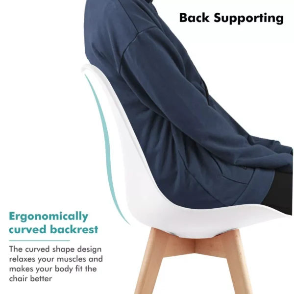 Modern Chair with Wooden Legs – Ergonomic Design & Multiple Colors - Image 8