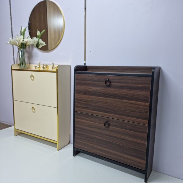 Modern Slim Shoe Cabinet with Mirror – Nesto - Image 7