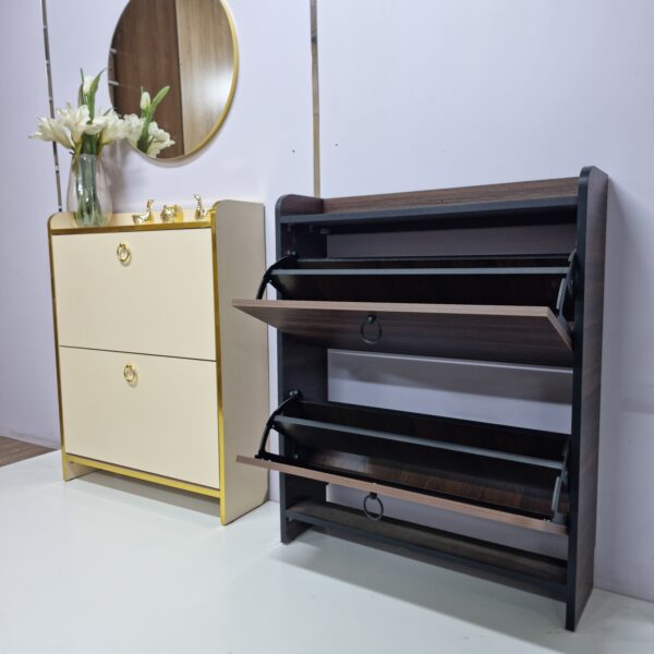 Modern Slim Shoe Cabinet with Mirror – Nesto - Image 8