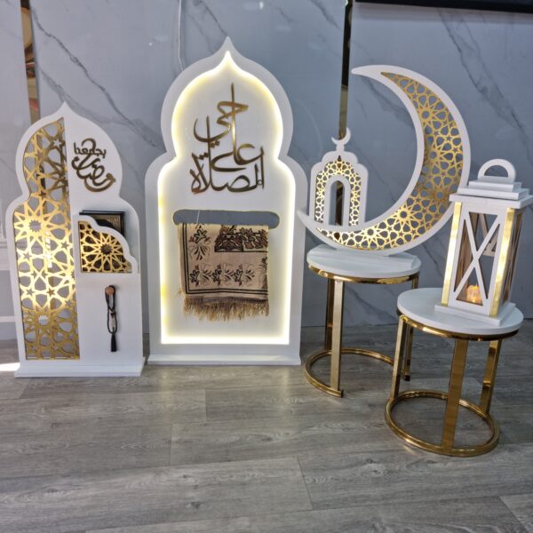 Ramadan Decor Pack – 4-Piece Illuminated Wood Set - Image 6