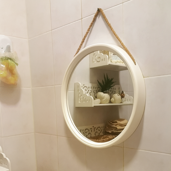 Round Wall Mirror with Rope – 40 cm