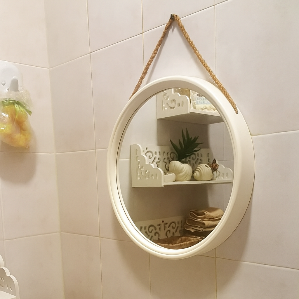 Round Wall Mirror with Rope – 40 cm