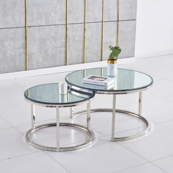 Chrome Frame Center or Side Tables – Glass or Marble Top - Image 12