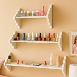 3-Piece Decorative Makeup Shelves – Laminated Wood