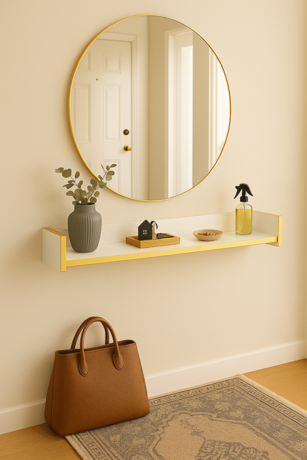 Mirror & Wall Shelf Set – White, Gold or Silver Frame - Image 3