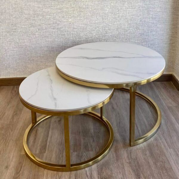 Chrome Frame Center or Side Tables – Glass or Marble Top - Image 16