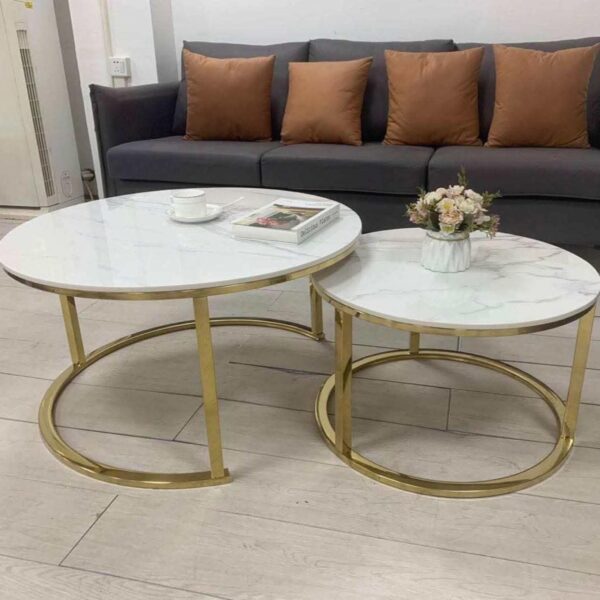 Chrome Frame Center or Side Tables – Glass or Marble Top - Image 17