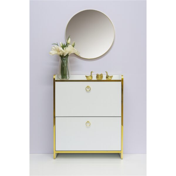Modern Slim Shoe Cabinet with Mirror – Nesto - Image 2