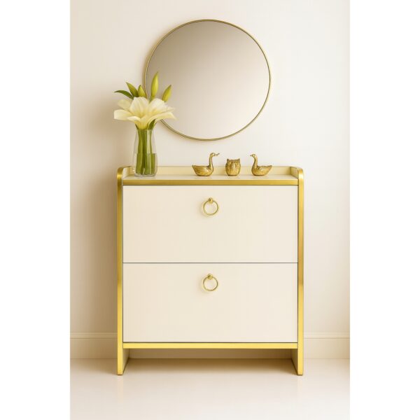 Modern Slim Shoe Cabinet with Mirror – Nesto