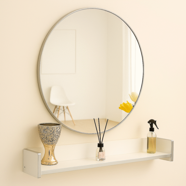 Mirror & Wall Shelf Set – White, Gold or Silver Frame