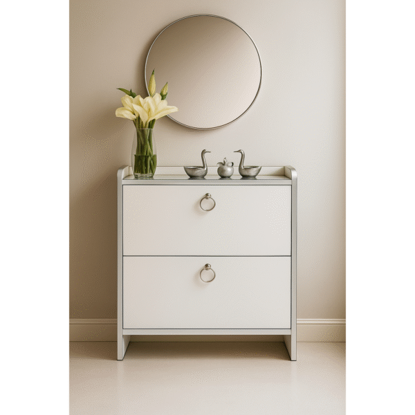 Modern Slim Shoe Cabinet with Mirror – Nesto - Image 4